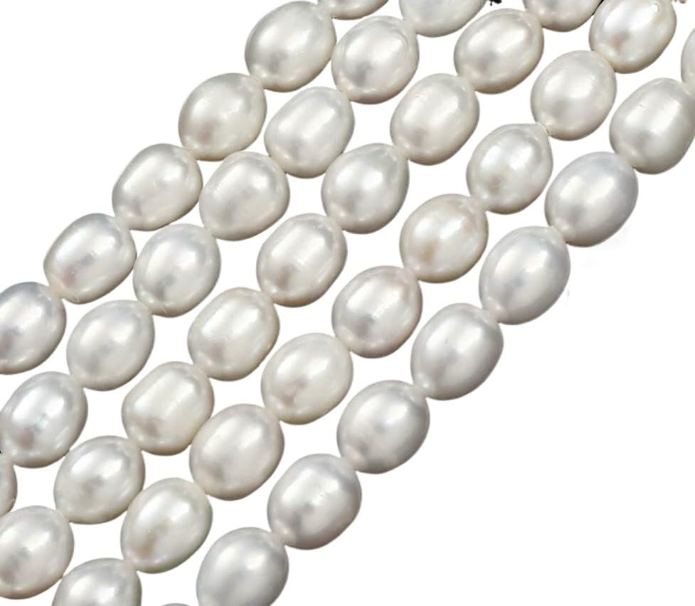 Cuentas de perlas para hacer joyas artesanales forma arroz 7-8mm blanco