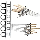 Rush Creek Creations Ceiling Fishing Rod Holder for 6 Rods, Garage Organization and Wall Storage, Horizontal Rack