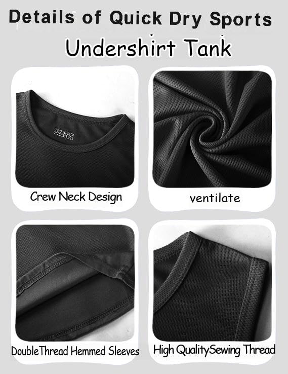 4 Pack Boys/Kids/Teens Quick Dry Tank Tops Mesh Moisture Wicking Athletic Performance Sleeveless Shirts(Age 4-18Y)3