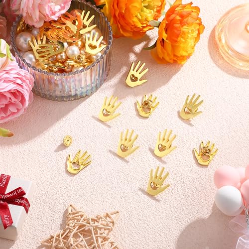 Image of Foilswirl 75 Pcs Employee Appreciation Gifts Bulk Gold Hand Lapel Pin Volunteer Appreciation Gift Recognition Gifts for Social Worker Nurse Coworkers (Hollow Style)