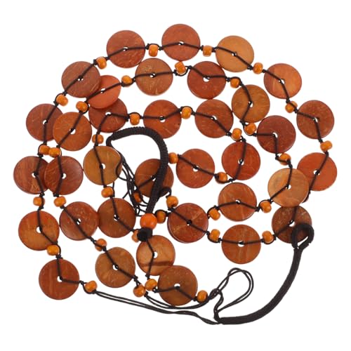 Collier en perles de bois naturel choker vintage fait main ras du cou haut de gamme