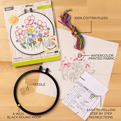 Bucilla Kit de bordado de flor silvestr