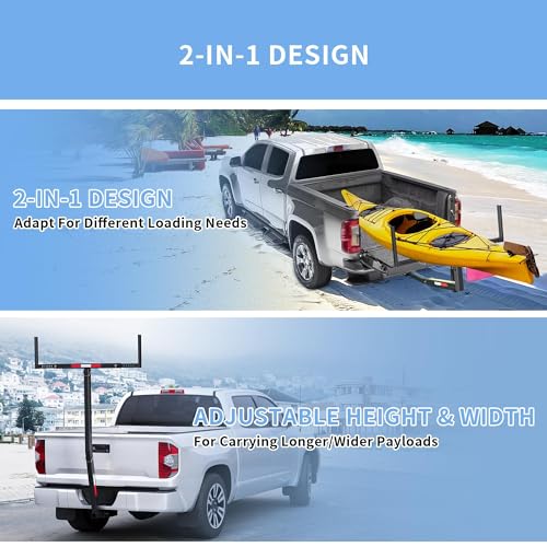 Image of ECOTRIC Truck Bed Extender Pickup Truck Bed Hitch Mount Extension Rack SUV