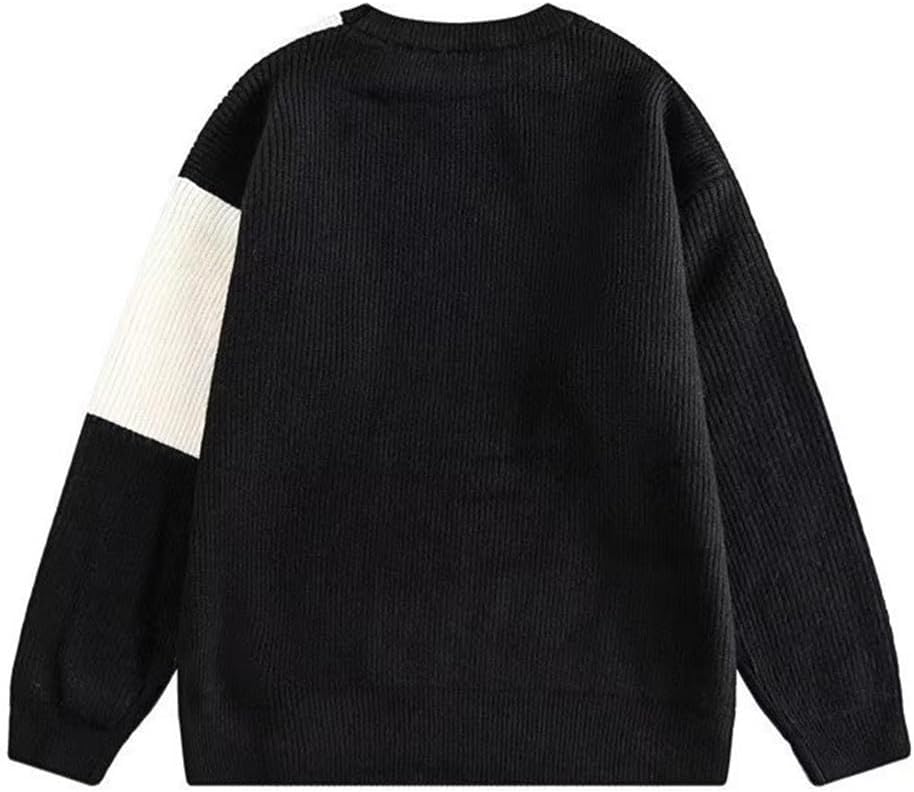 Winter Sweater Loose Splicing Round Collar Male Thick Outside Wear Coat