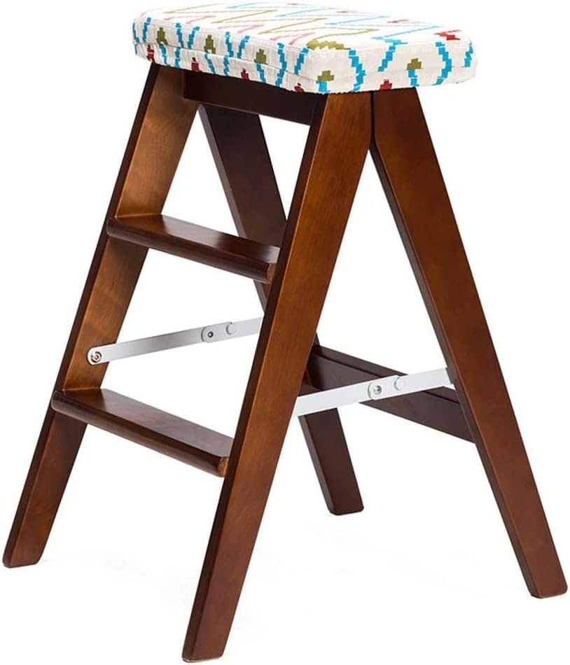 Escabeau bois 3 marches pliant tabouret de chaise robuste 120kg