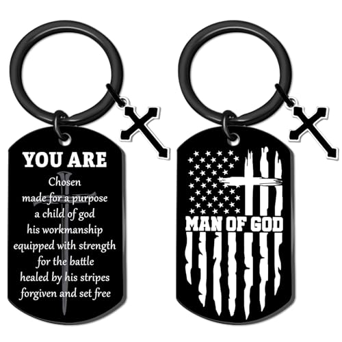Christian Keychains for Men Pastor Faith Based Gifts for Men