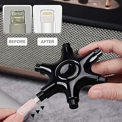 Keyboard Cleaner Laptop Cleaning Kit, for iPhone Cleaner iPhone Cleaning Kit for Charging Port, White, Black