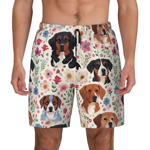 FGPkjh Pantalones cortos con estampado de perro salchicha para hombre, de secado rápido, transpirables, suaves, para playa, natación, surf, gimnasio, entrenamientos, Negro, XXL