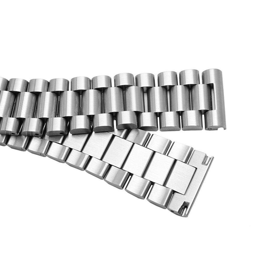 QHQQXN Cinturino per Orologio Cinturino Sportivo in Acciaio Inossidabile da 20 mm con estremità Piatta e Doppio Pulsante, Chiusura deployante, Cinturino in Metallo di Ricambio