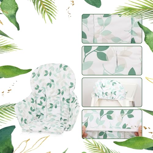 Image of for IKEA High Chair Cushion, High Chair Pad for IKEA Antilop Highchair, Cotton Non-Slip, Soft, Baby Sitting More Comfortable (Green Leaf)