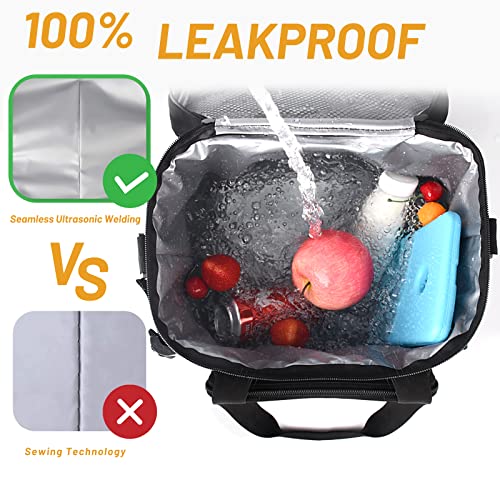 Cactour Large Lunch Bag For Men - Insulated Mens Lunchbox For Work Office Picnic 24-Can (15L) Collapsible & Leakproof Cooler Bag With Adjustable Shoulder Strap For Adults （Black） #TOP4