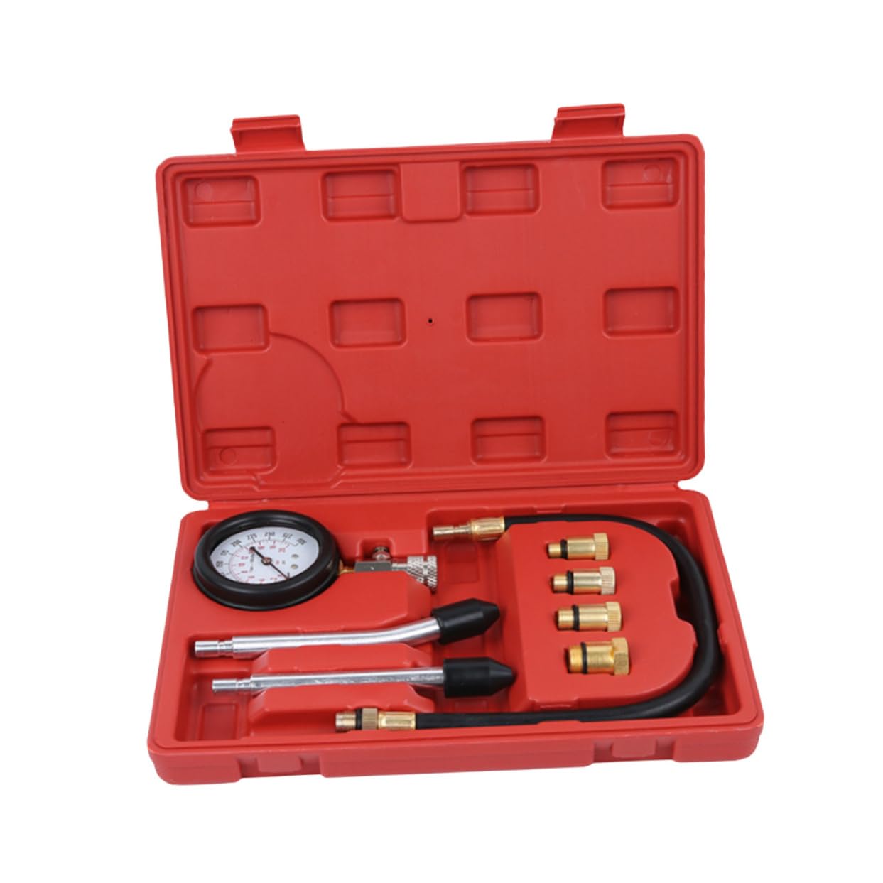PRETYZOOM Tester Compressione Cilindri Per Auto Veicoli Rilevatore Perdite Cilindro Tabella Pressione Auto Manometro Adattatore Psi Bar Compatibile Benzina Motore