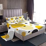 Juego de sábanas geométricas para niños y niños, ropa de cama de moda moderna abstracta Memphis Sábana bajera 1 sábana encimera tamaño King