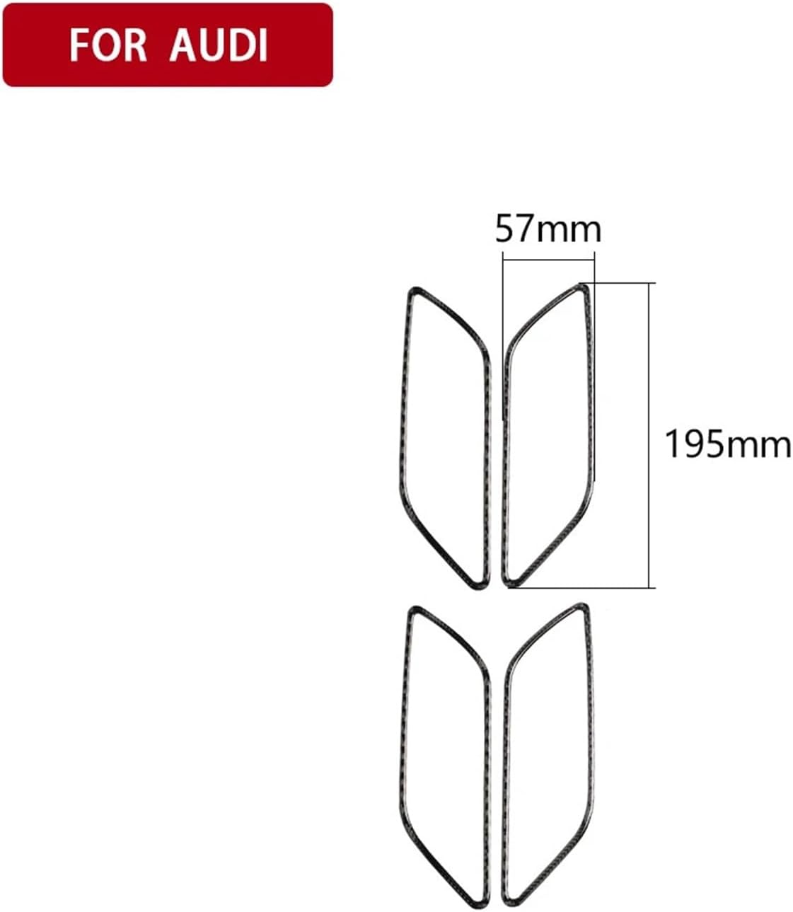 for Audis A3 Accessories 8V 2014-2019 4pcs Carbon Fiber Interior Door Handle Bowl Frame Cover Trim Styling Auto Assesories