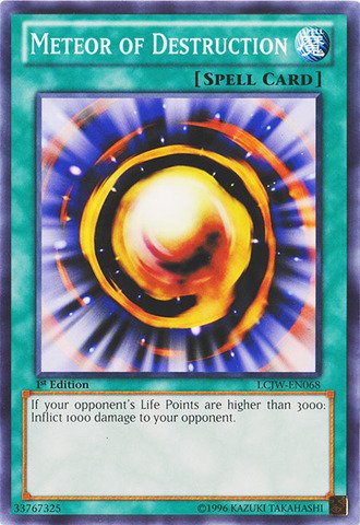 meteor card yugioh Amazon.com: YU-GI-OH! - Meteor of Destruction (LCJW-EN068) - Legendary  Collection 4: Joey's World - 1st Edition