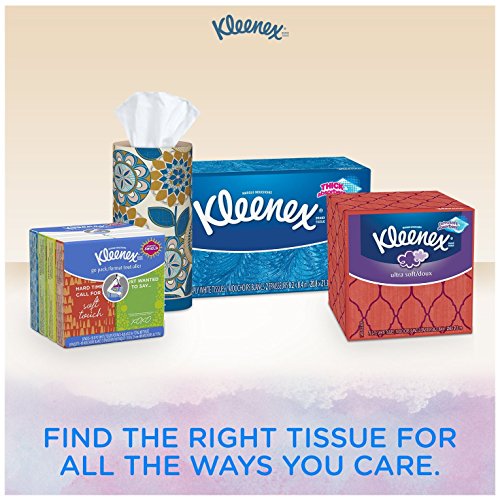 Image of Kleenex Ultra Soft Facial Tissues, Medium Count Flat, 170 ct, 6 Pack. Designs May Vary