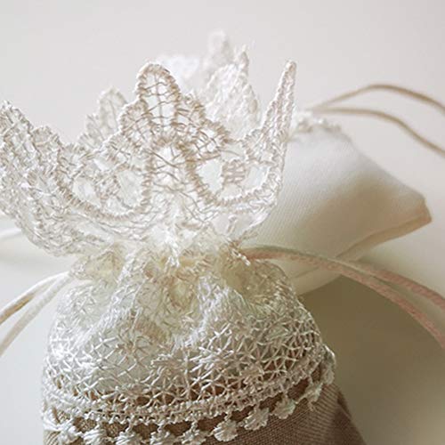 Bolsa de presente STOBOK com cordão de renda, 10 peças, sacos de presente de casamento, lembrancinha