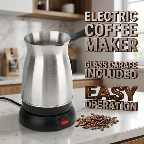 Image of Drumstone-5 𝗬𝗲𝗮𝗿 𝗪𝗮𝗿𝗿𝗮𝗻𝘁𝘆-Electric Coffee Maker Machine for Home Kitchen Compact Coffee Brewing Machine with Glass Carafe Reusable Filter Easy Operation Coffee Maker
