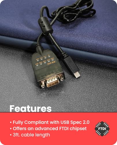 Adaptateur USB C vers RS232 GearMo avec LED de diagnostic