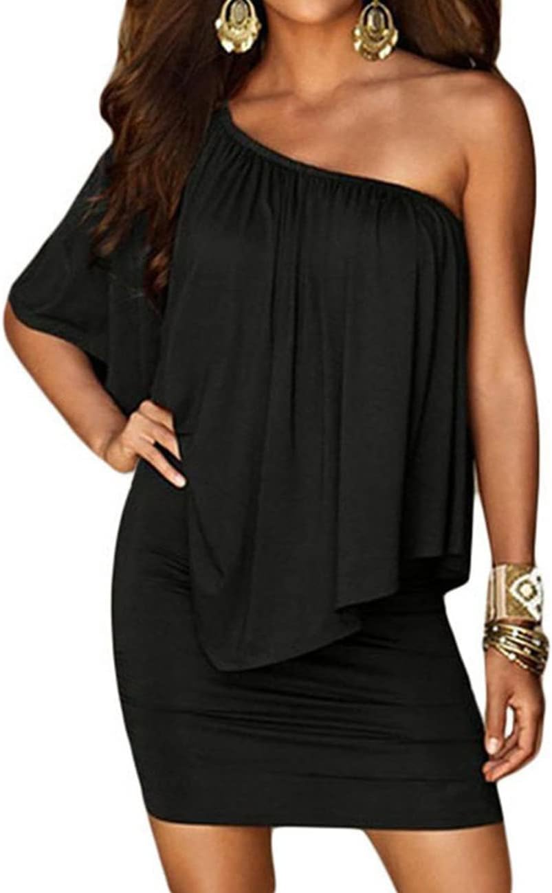 ADEWEL Women's Sexy Off Shoulder Mini Dress