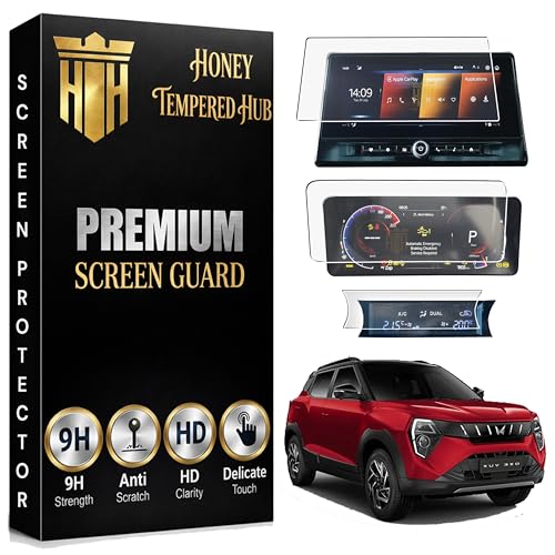 Image of ( 3 PACK ) SCREEN GUARD COMBO for MAHINDRA XUV 3XO 2024-2026 / 10.25 INCH INFOTAINMENT & INSTRUMENT CLUSTER & AC VENT PROTECTOR / XUV3XO 2026 Digital Display Car Accessories [Not Tempered Glass]