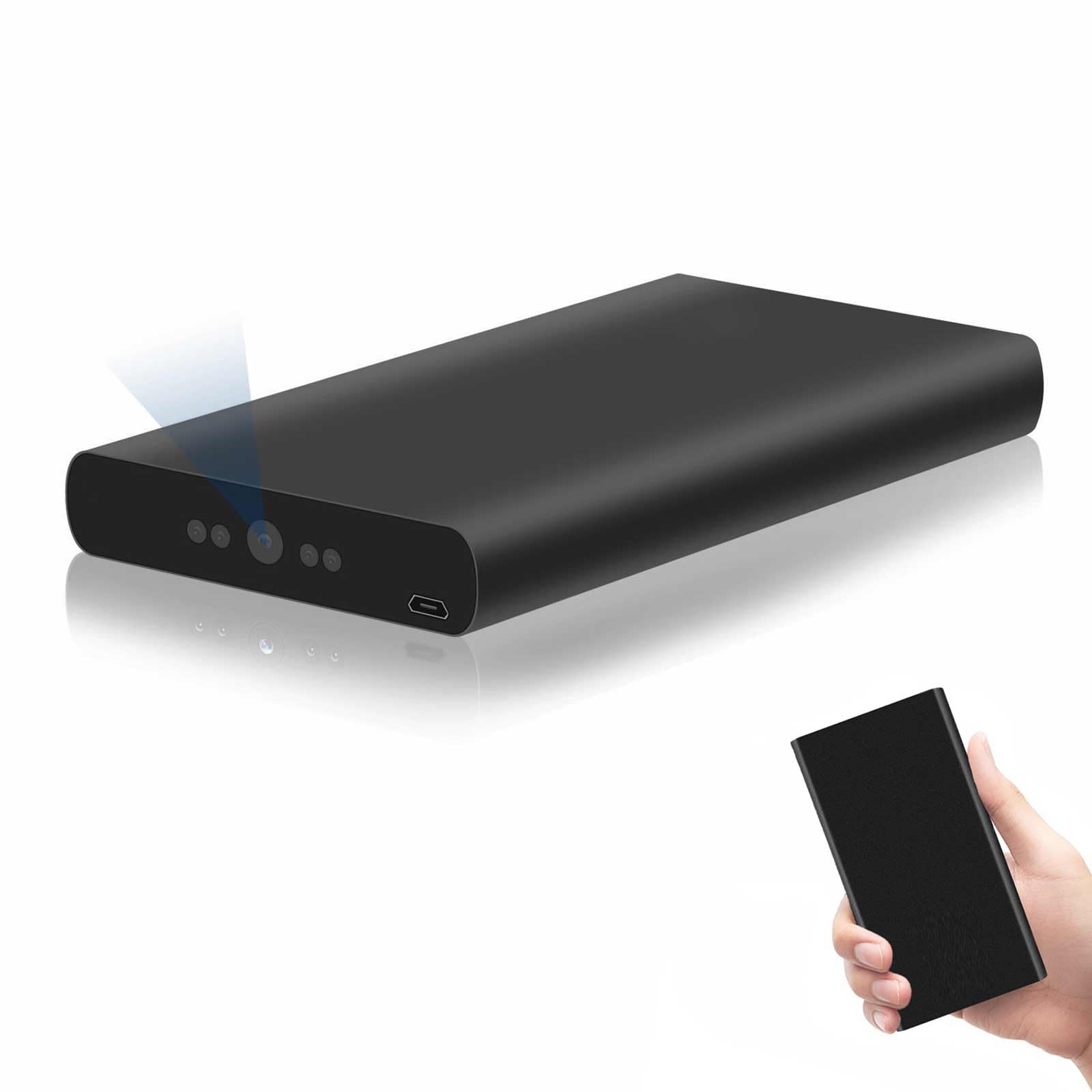 1080P Überwachungskameras Innen Mini Kamera Tragbares Ladegerät | Kleine Sicherheitskamera mit Bewegungserkennung, Nachtsicht, Aufnahmeschleife, 20 Stunden Laufzeit, Ohne WLAN, für Haus