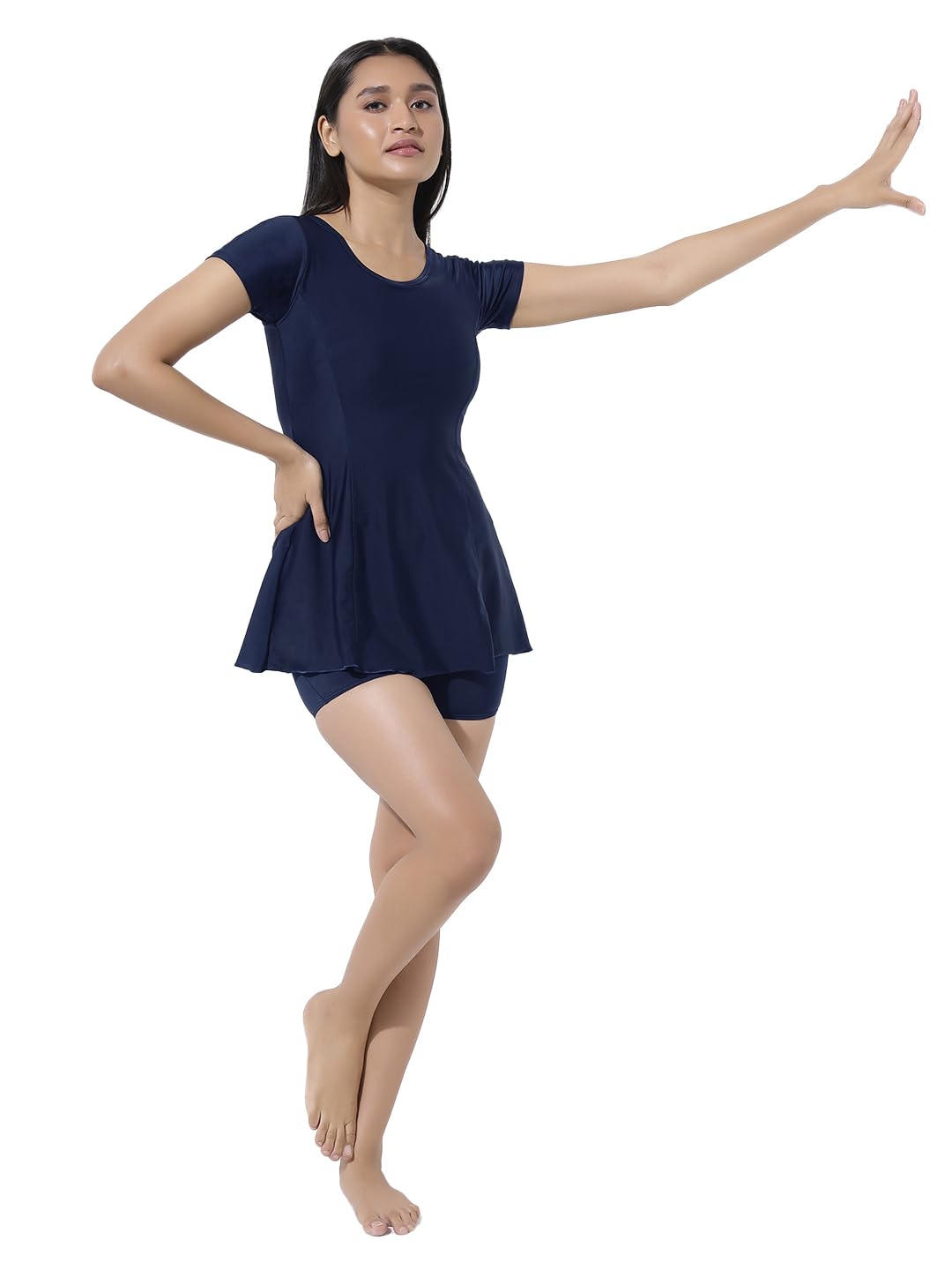 A-Line Half Sleeves and Hot Short Plain Swimwear for Women's-image-43
