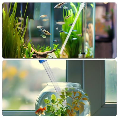 Image of Aquarium Cleaning Dropper, 30ml Aquarium Cleaning Waste Remover, Aquarium Gravel Cleaning Straw, Blue