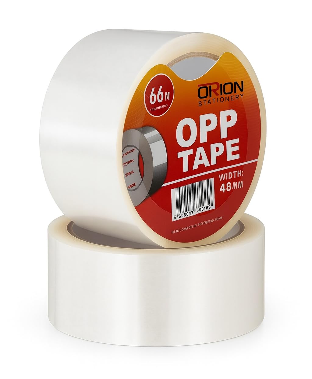 Orion Stationery Clear Tape | 2 Rolls of 48mm X 66m | Transparent Parcel Packaging | Strong, Adhesive, Shipping, Moving, Storage Cardboard Boxes, Warehouse Use