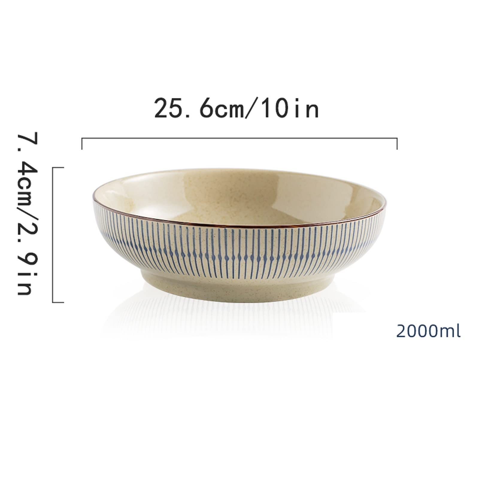 UNNS Bols de Service Bols à Salade Ramen Bols, Ensemble de Bols à Pâtes en Porcelaine Fine Empilables, Bols en Céramique de Grande Capacité for Desserts Bol de Céréales (Size : 2000ML)