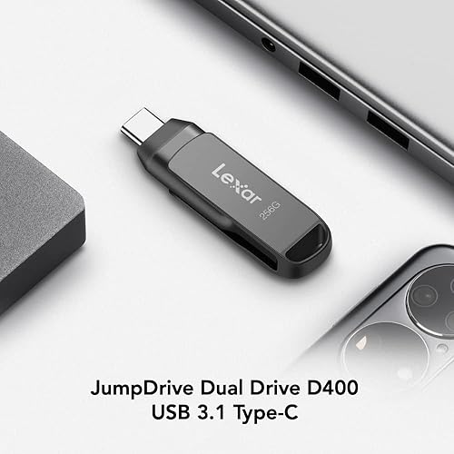 Miniatura 2 de Lexar Unidad flash JumpDrive D400 USB 3.2 tipo C y tipo A de 128 GB JumpDrive para expansión de almacenamiento, respaldo de fotos para iPhone 15,
