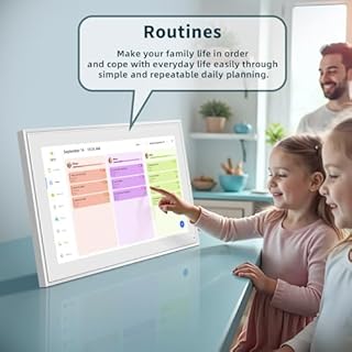 Canupdog Digital Calendar, 15.6inch Smart WiFi Digital Calendar&Chore Chart, 1920 * 1080 IPS Touch Screen HD Display for Family Schedules, Wall-Mounted, Share Moments Instantly from Anywhere (15.6 inch-White)