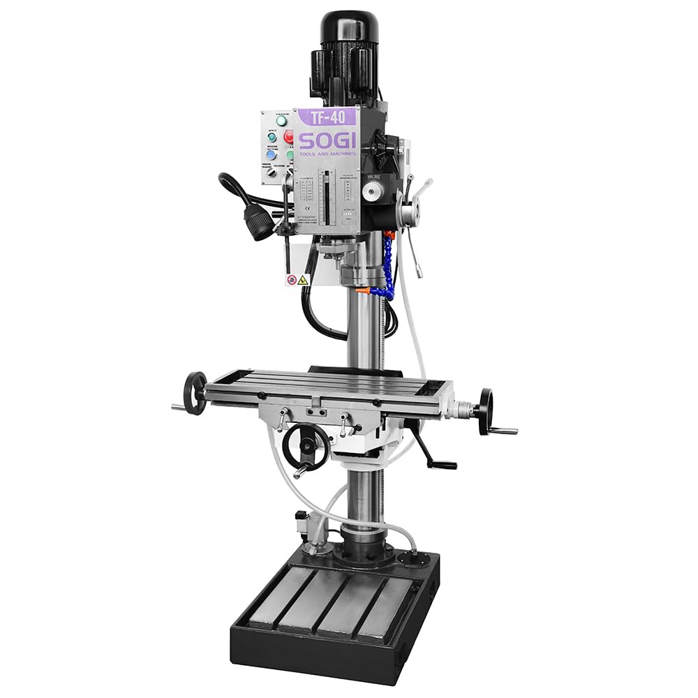 SOGI TF-40 Bohrer-Fräsmaschine - Gewindefunktion - Automatischer Vorschub - 230 V