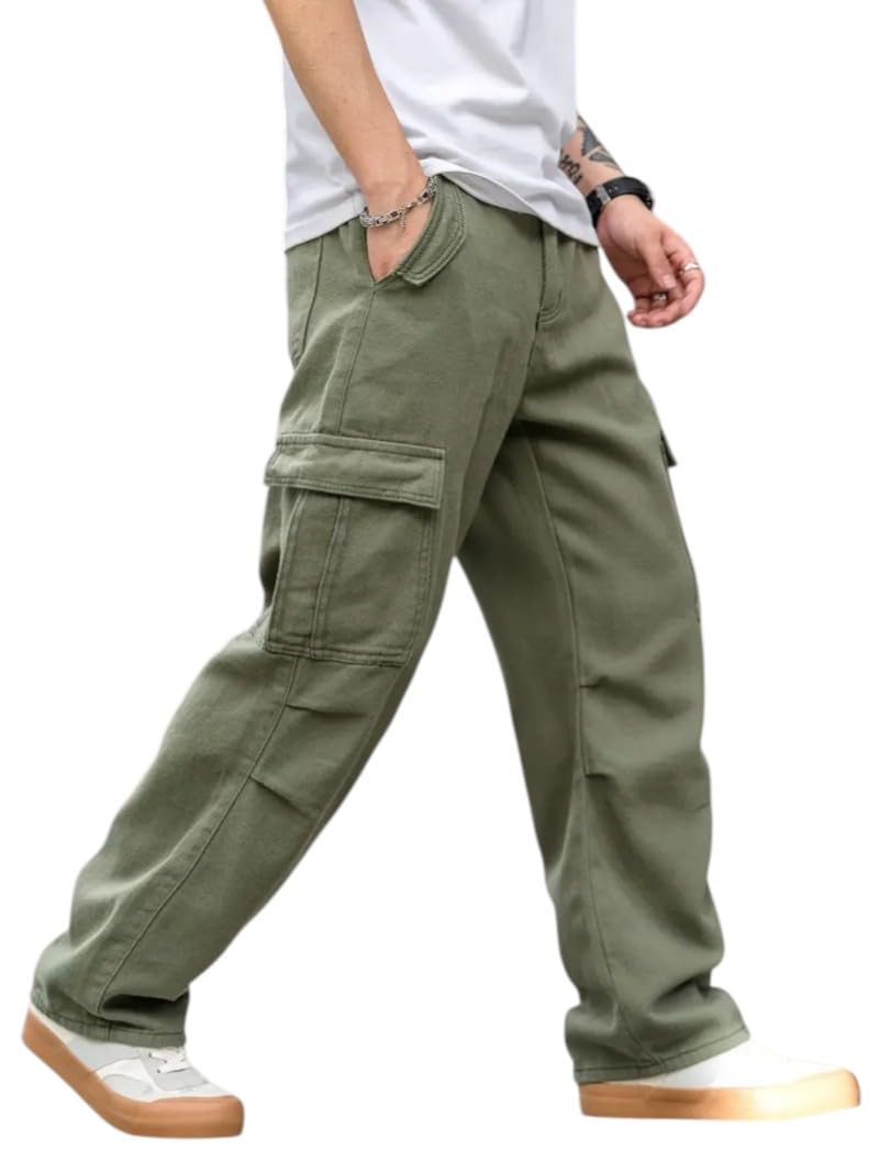 Cotton Casual Cargo Pants for Men – Multi-Pocket Style-image-11