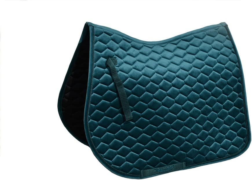 Rhinegold Velvet Hexagon GP Saddle Pad-Pony-Peacock Green