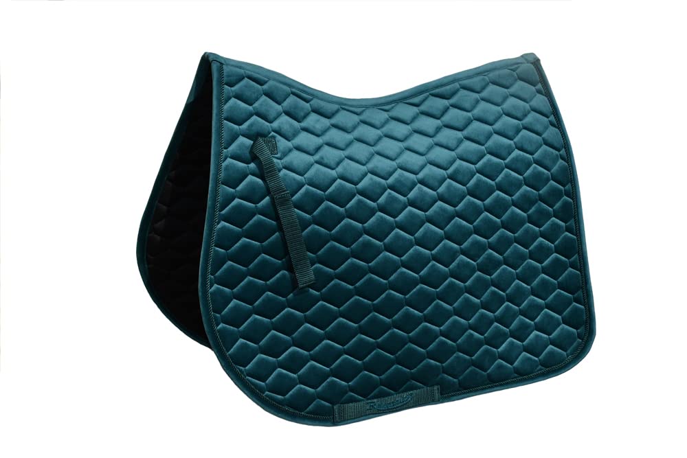 Rhinegold Tapis de Selle en Velours Hexagonal GP - Vert Paon