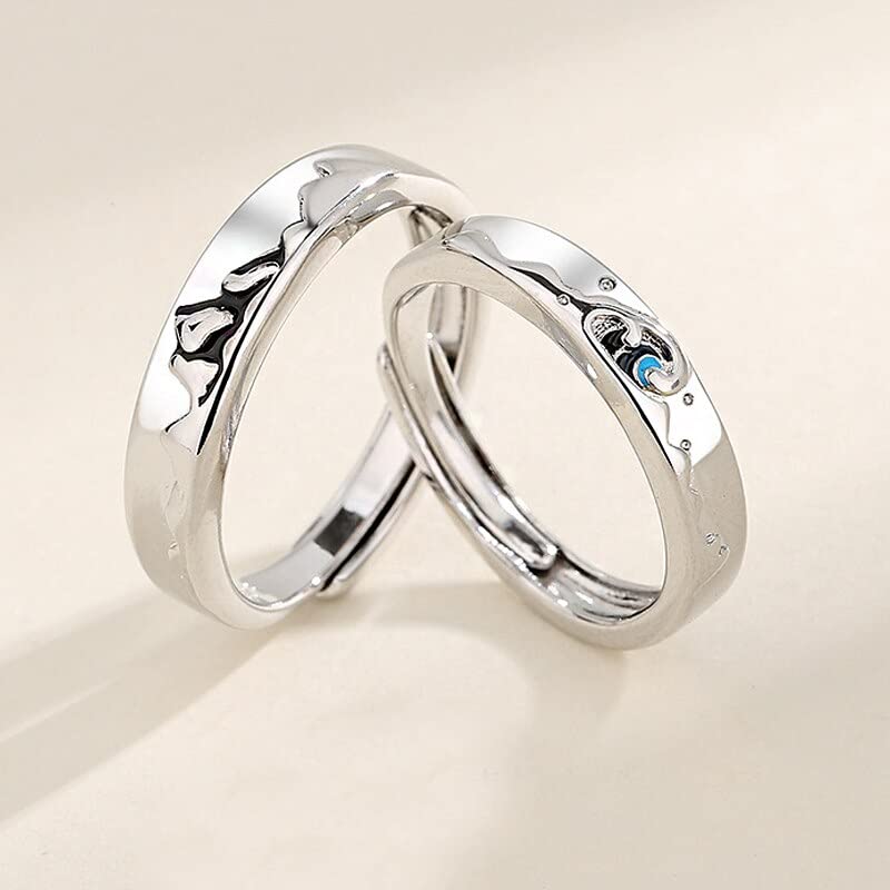 Fashion Exquisito Rings de Color Dorado para Mujeres Personalidad Simple Romántica Eternidad Anillo de Parejas Regalos de Boda Resonable, Negro, OZZKI, Blanco, Reacio