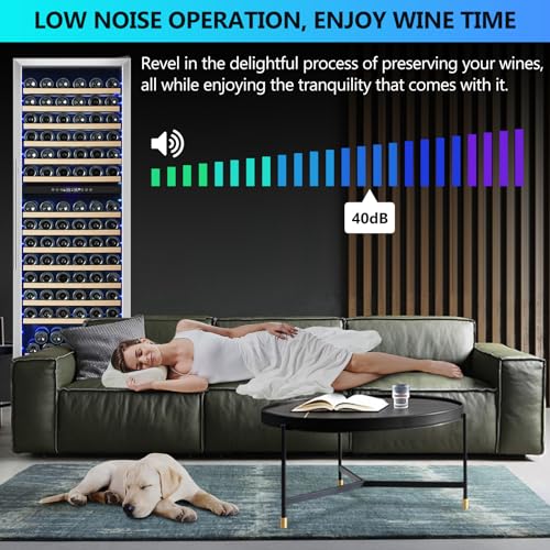 Image of ORYMUSE Dual Zone Wine Fridge Freestanding 175 Bottle, 24 Inch Large Capacity Built-in Wine Cooler Refrigerator with Upgraded Compressor Cooling and Intelligent Temperature Memory