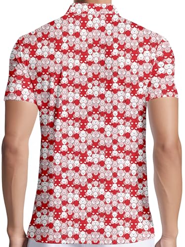 Image of PAGYMO Funny Golf Shirts for Men Crazy Printed Pattern Novelty Moisture Wicking Performance Mens Polo Shirt