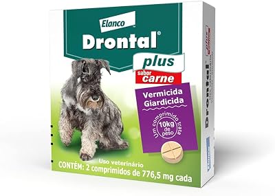 Drontal Plus sabor carne, cães até 10 kg, 2 comprimidos