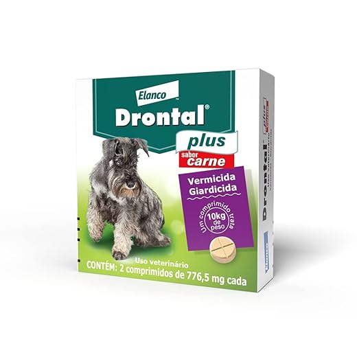 Vermífugo Bayer Drontal Plus Sabor Carne para Cães de até 10kg - 2 Comprimidos