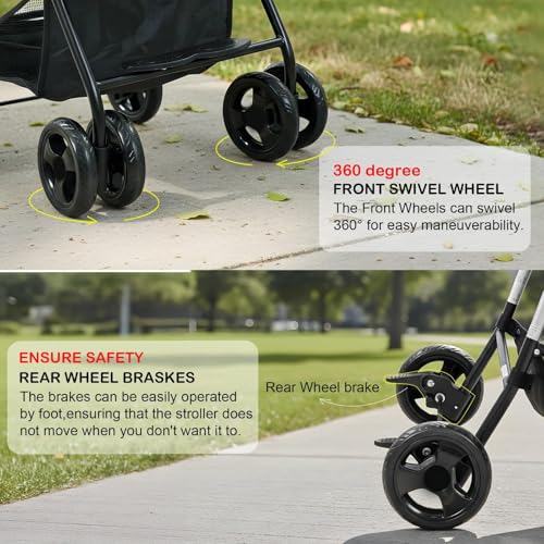 Image of Baybee Stroller Baby for Boy & Girl 0 to 3 Years | Foldable Strollers with Canopy, Parent Handle, 2-Position Adjustable Seat, 2-Point Safety Belt | Travel Pram for Kids (Black)