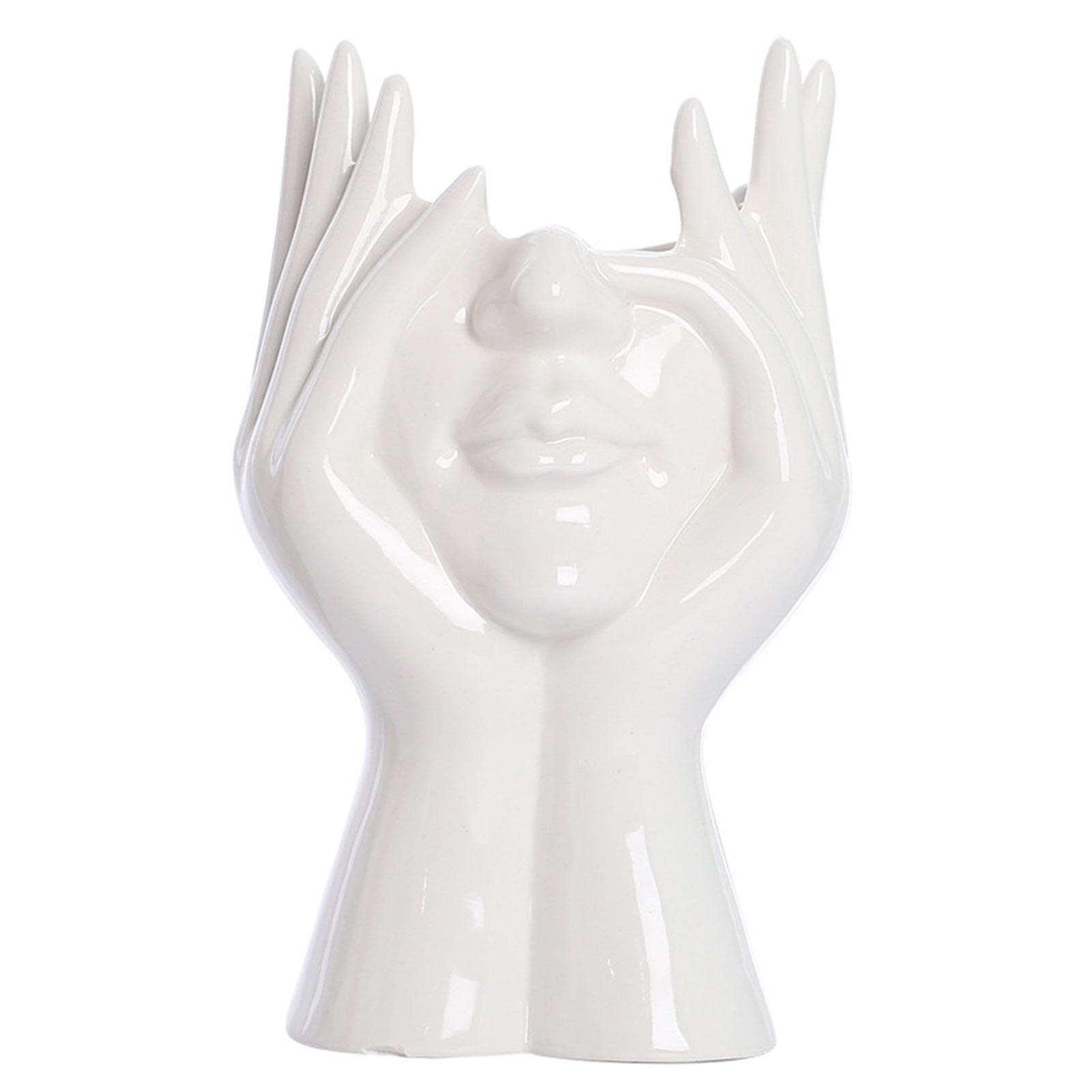 cabeza cara flores jarrones cerámica para decoración moderna del hogar, flores para el cuerpo, maceta decoración floral, jarrón decorativo en un estilo minimalista, decoraciones oficina