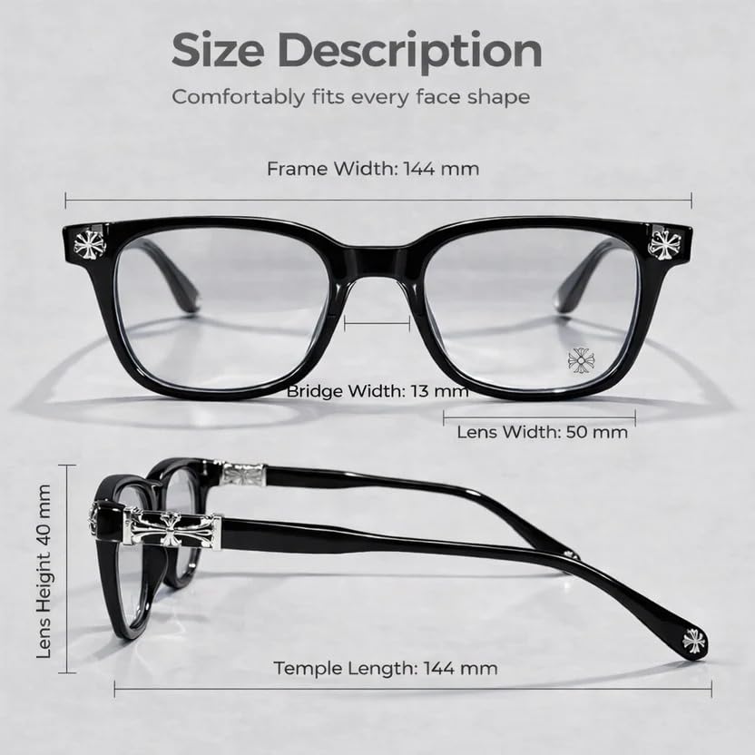 Generic Black Silver Premium Eyeglasses Frame - Image 2