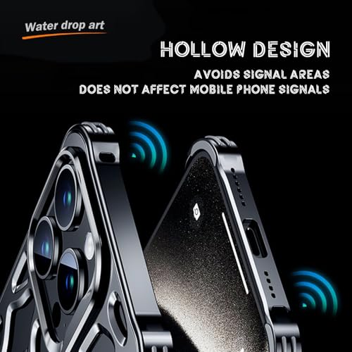 Coque iPhone 15 Pro métal refroidissement passif et découpe goutte d'eau