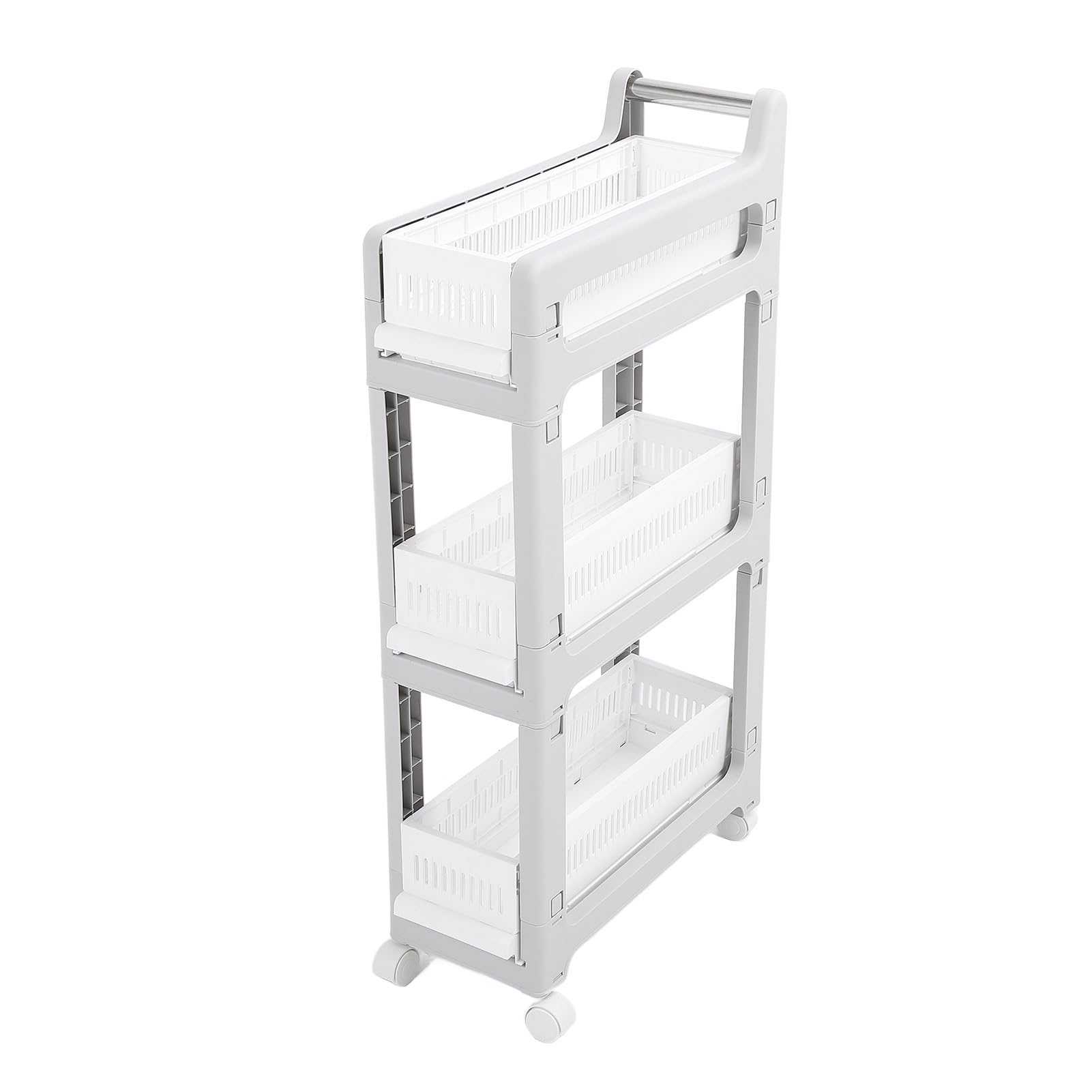 Chariot de rangement anti-désordre avec paniers coulissants rotatifs pour retrouver un intérieur serein