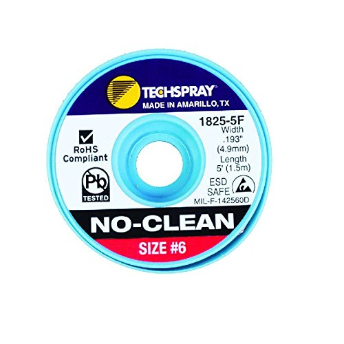 NoClean Desoldering Braid.193", 5' Red ESD Spool Tools