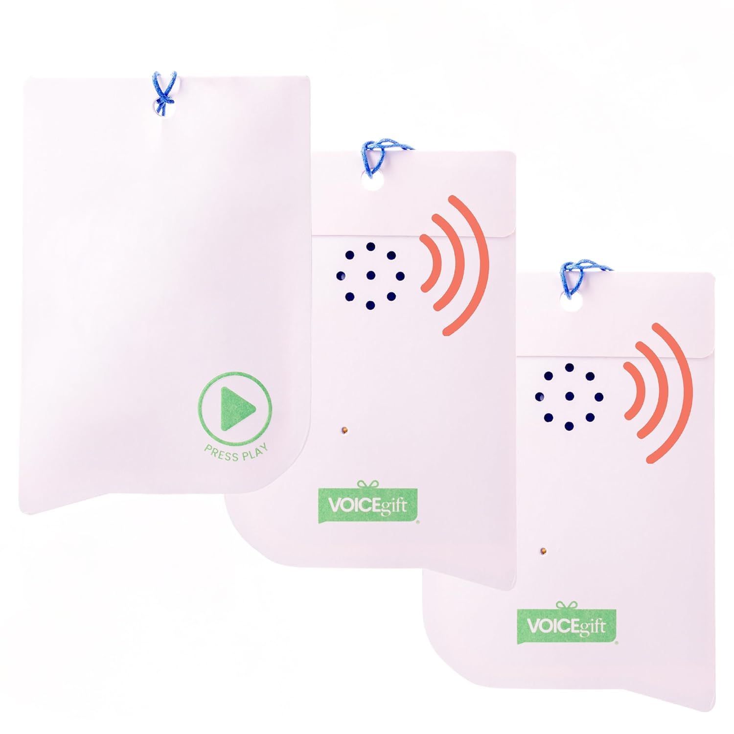 VOICEGIFT Recordable Gift Tags with String - 60 Seconds Multi-Message Voice Recorder - Ideal for Special Occasions and Personalized Messages -3 Pcs | Seashell
