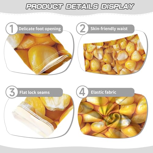 Corn Yellow Food Girls Casual Leggings for Kids Printed Long Pant Bottoms Stretch and Soft3