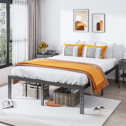 Comasach Queen Size Bed Frame 16 Inches High, Heavy Duty Steel Slats With 3500 Pounds Support For Mattress,No Box Spring Needed, Noise-Free,Easy Assembly #TOP1